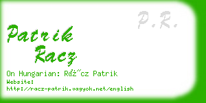 patrik racz business card